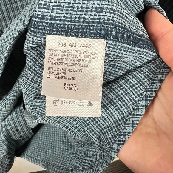 Columbia two toned blue plaid button up long sleeve shirt. Hiking - Picture 7 of 8